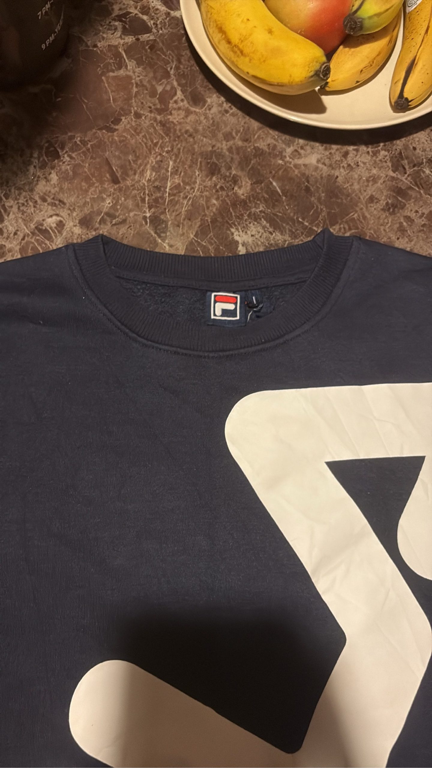 Fila Navy & White & Red Men's Sweatshirt Medium