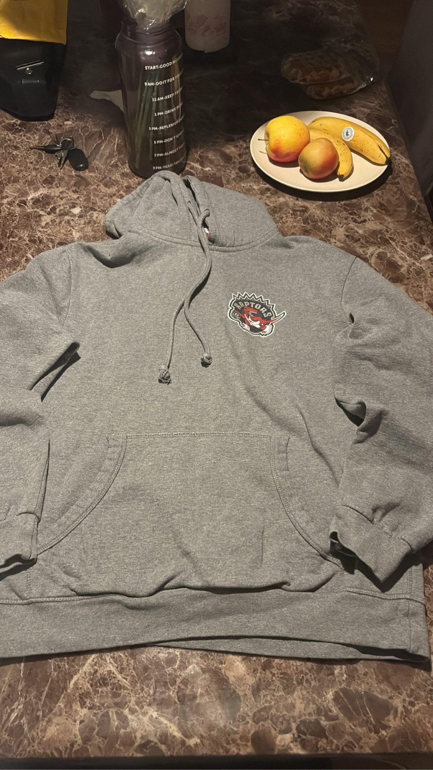 Mitchell & Ness Grey Toronto Raptors Hoodie Large image 3