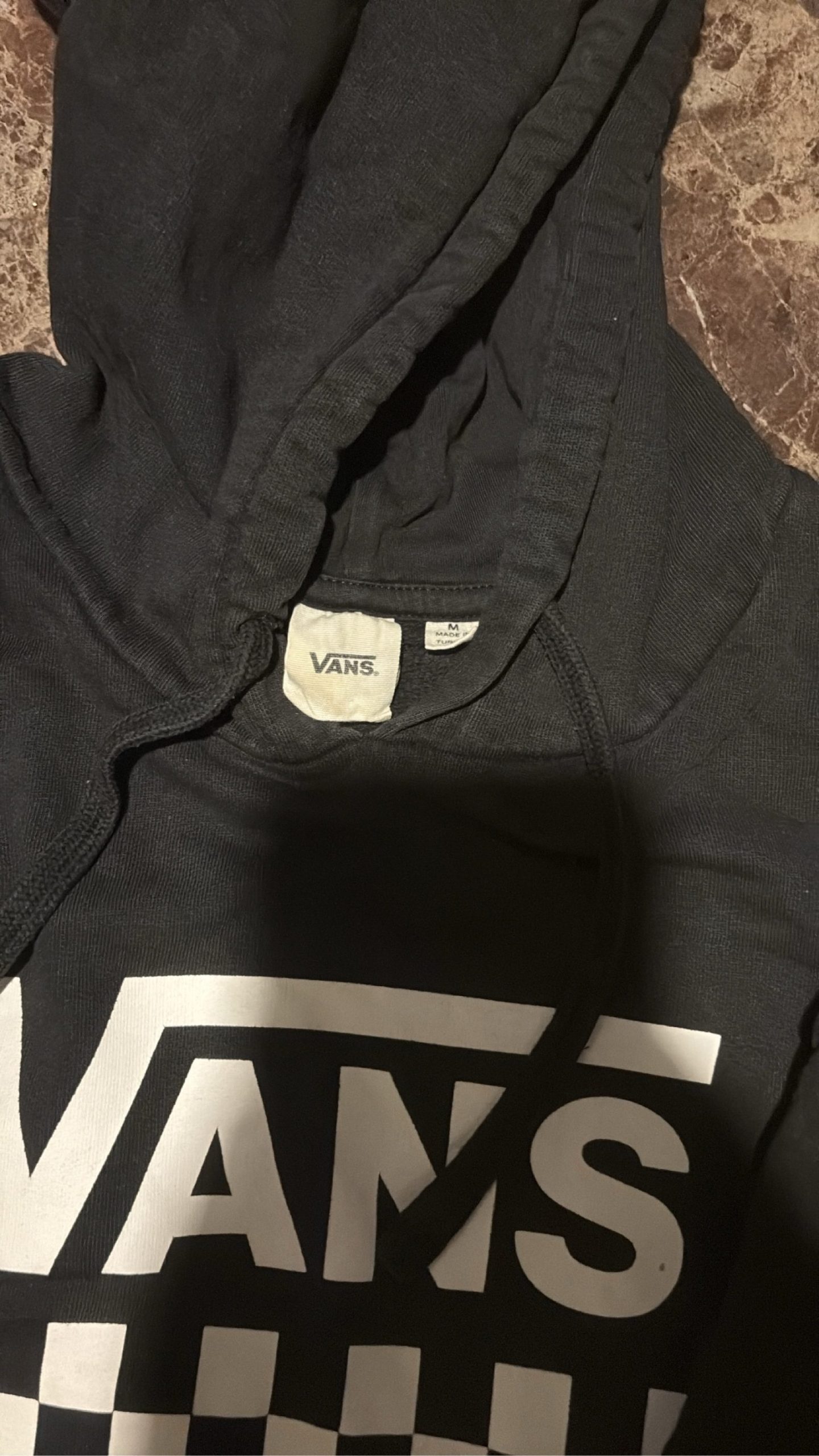Vans Black Men's Medium Hoodie Off The Wall Design image 2