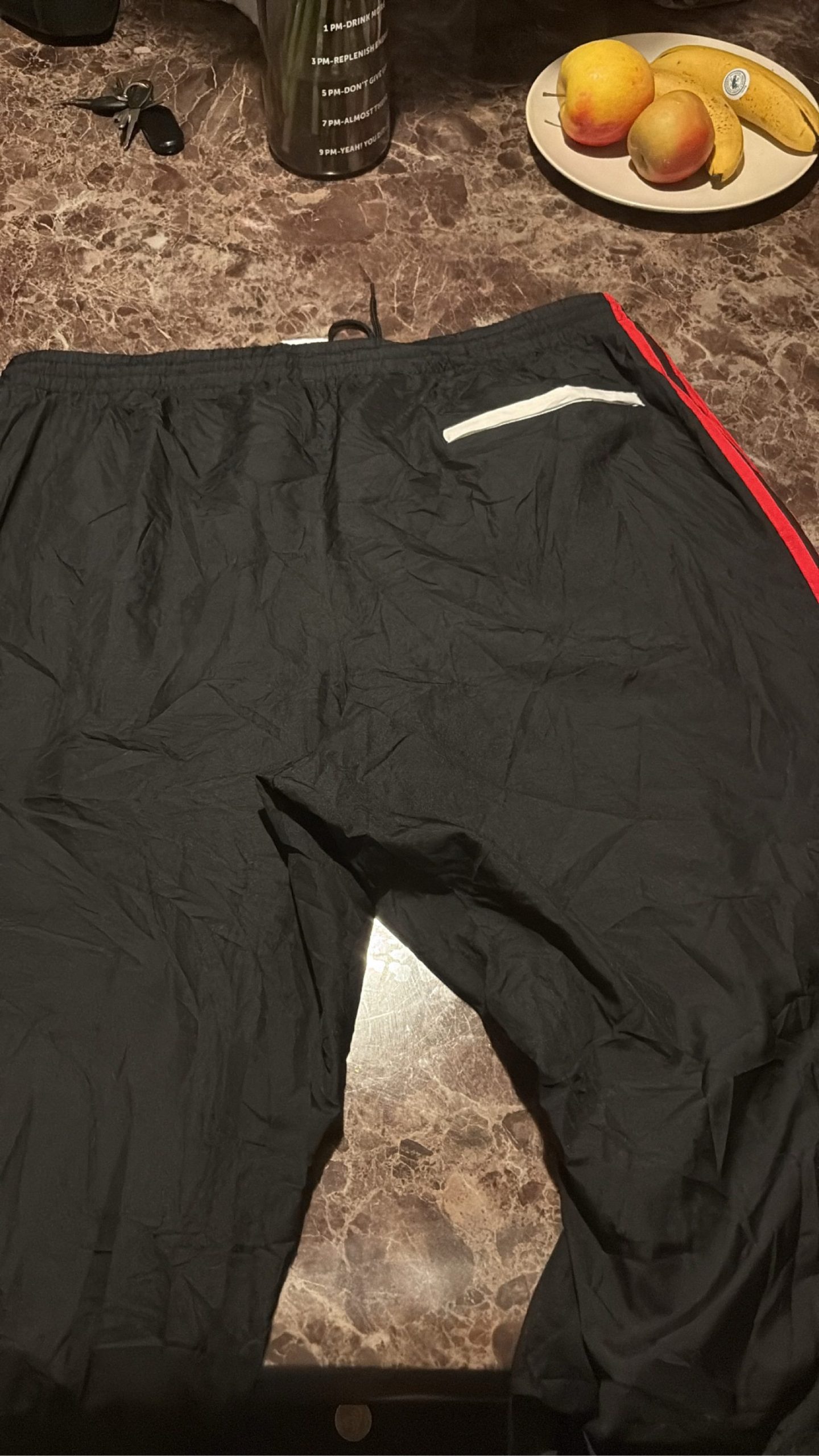 Adidas Black & Red Track Pants XL Polyester image 3