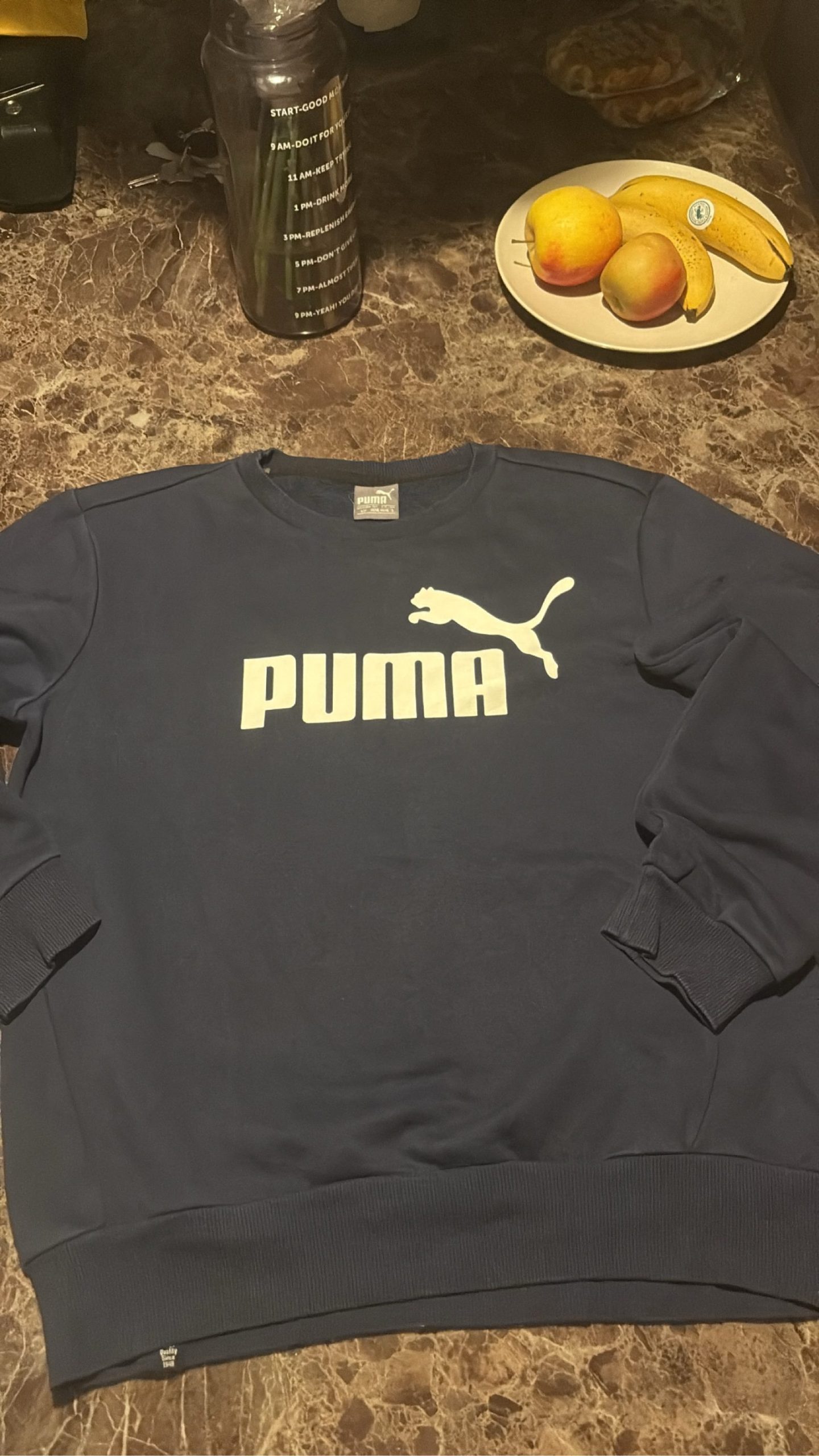 Puma Navy Blue Logo Sweatshirt Small