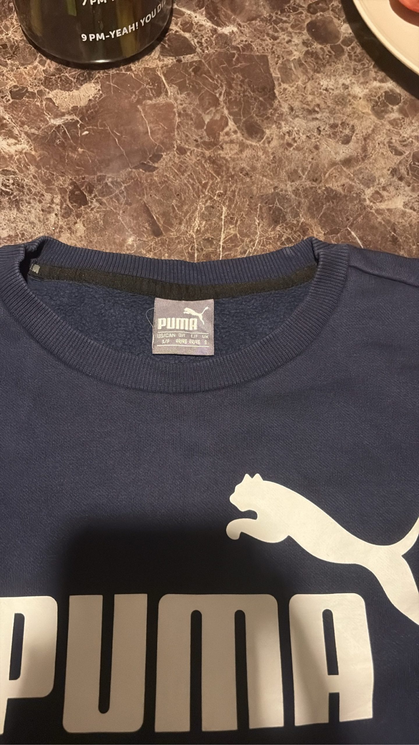Puma Navy Blue Logo Sweatshirt Small image 2