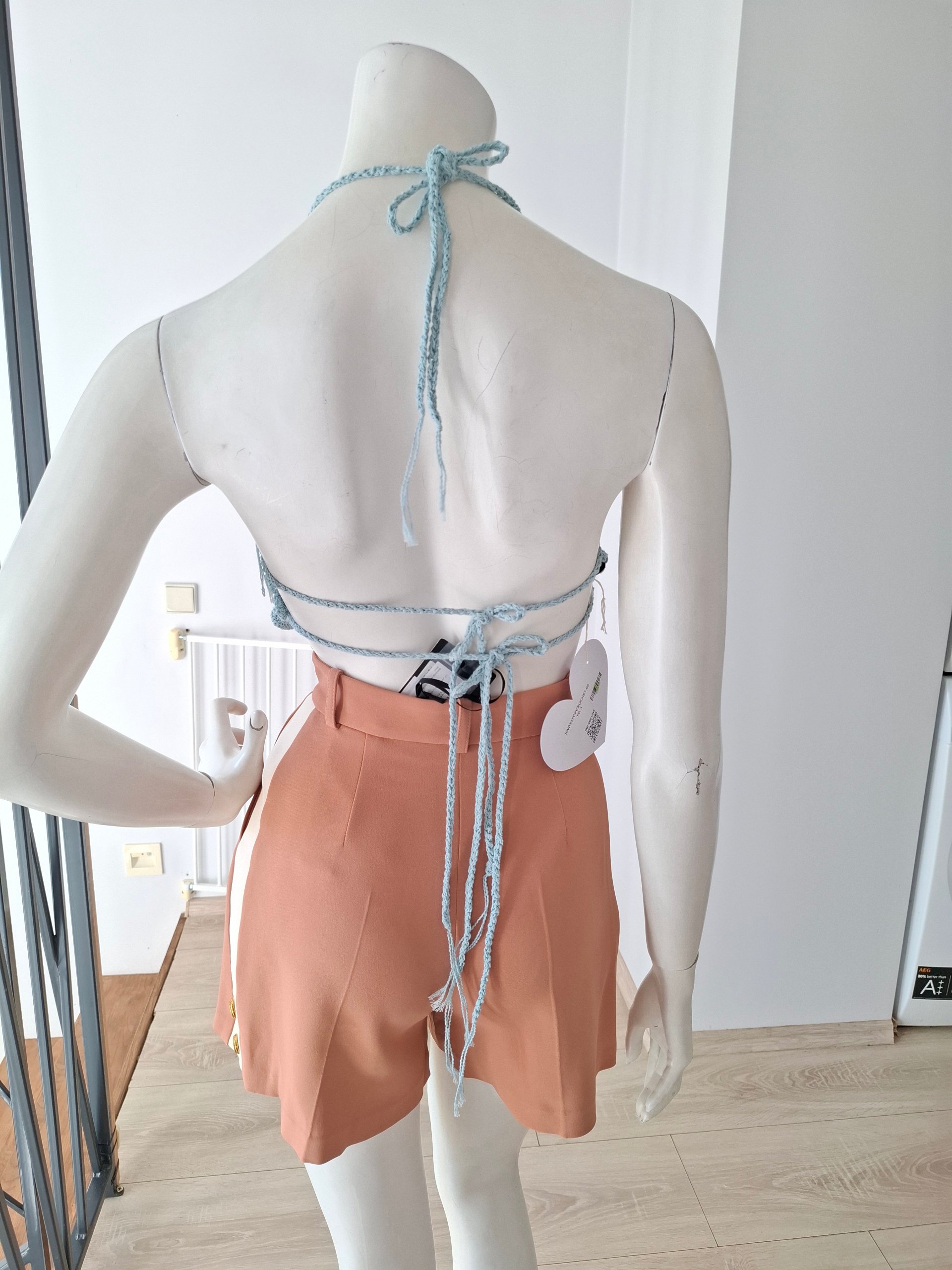 New Marco Rambaldi Crochet Heart Halter Top Size S image 10