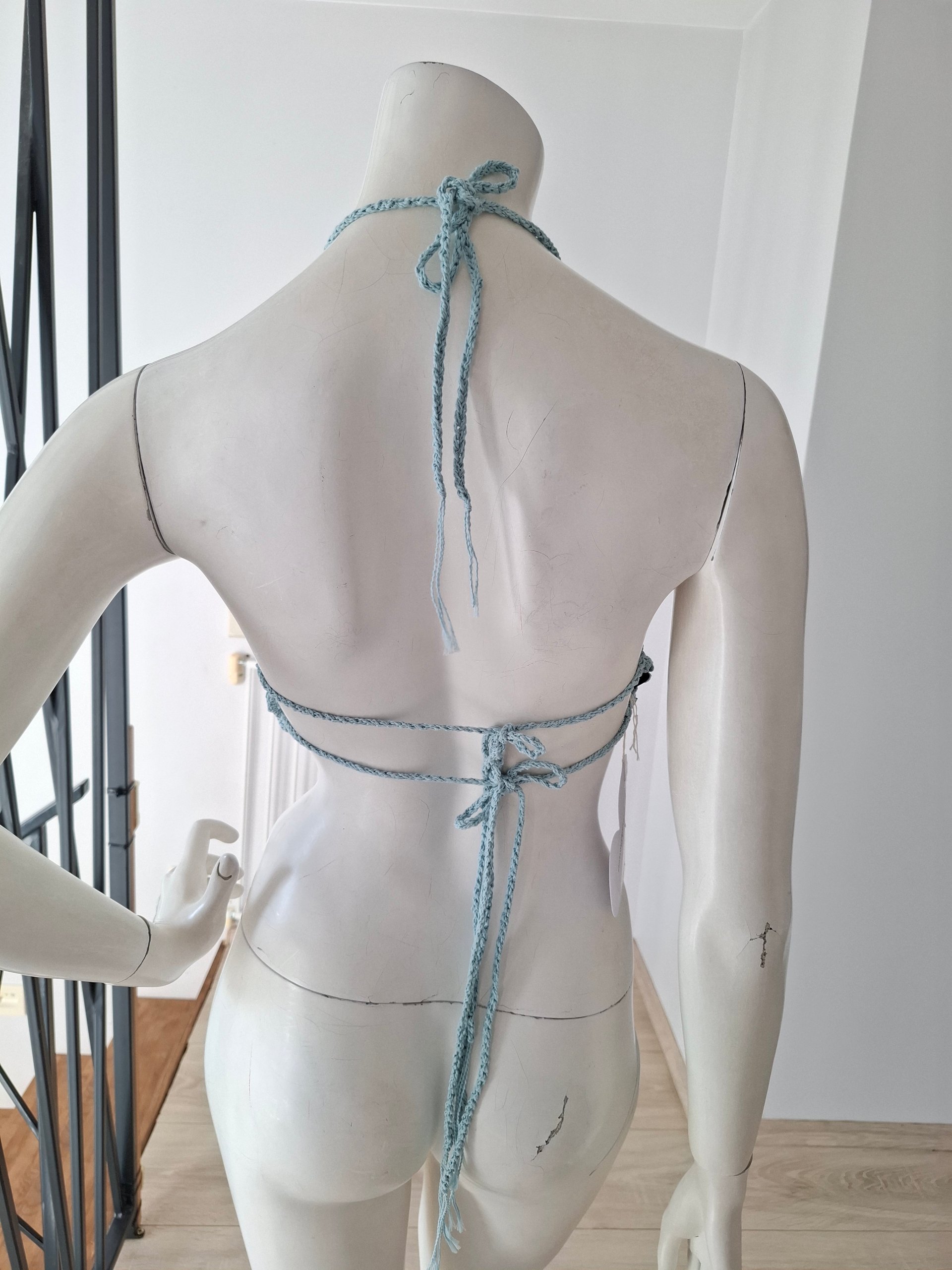 New Marco Rambaldi Crochet Heart Halter Top Size S image 3