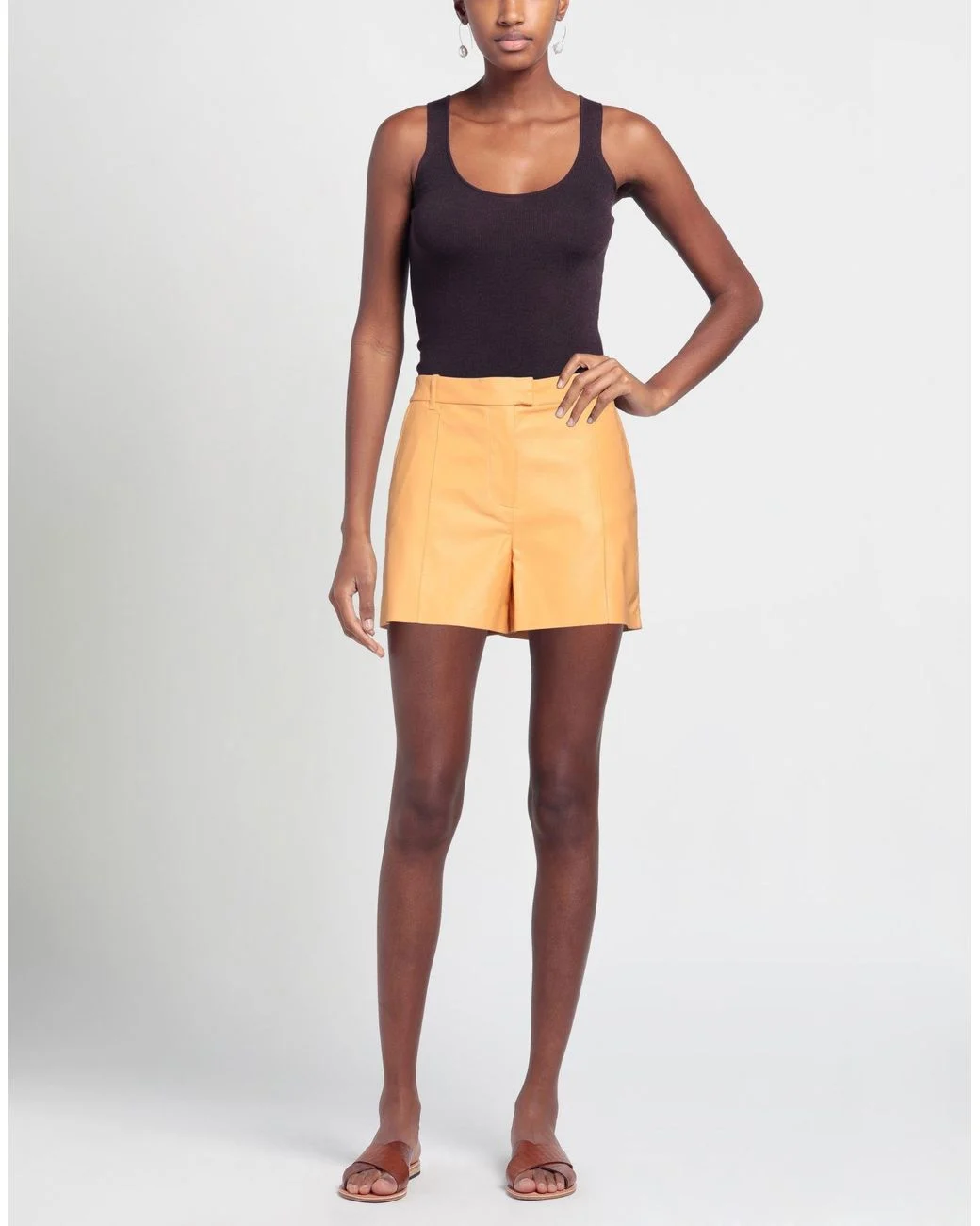New Stand Studio Kirsty Faux Leather Shorts Size M image 3