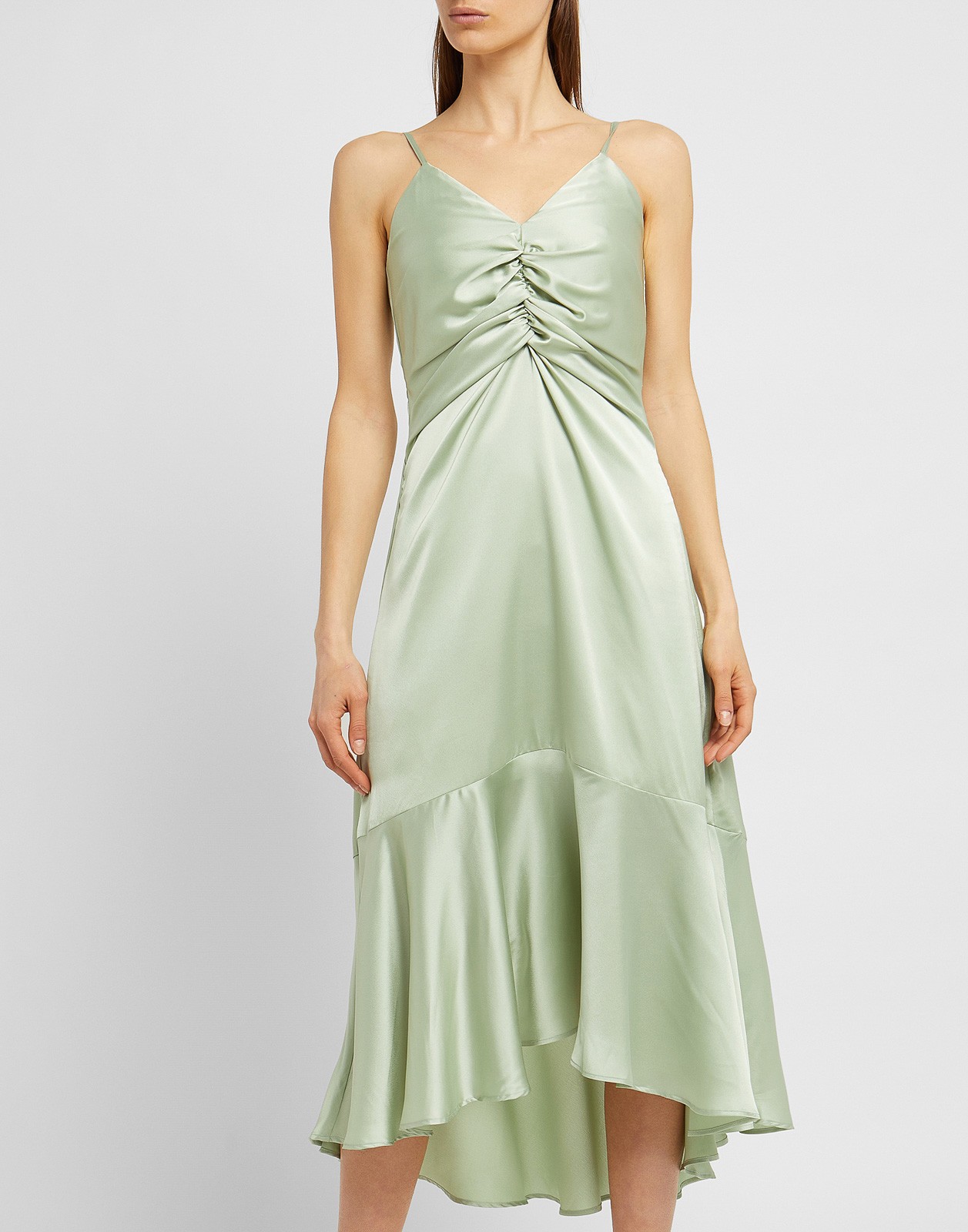 New 8 by YOOX Satin Midi Slip Dress Size M image 2