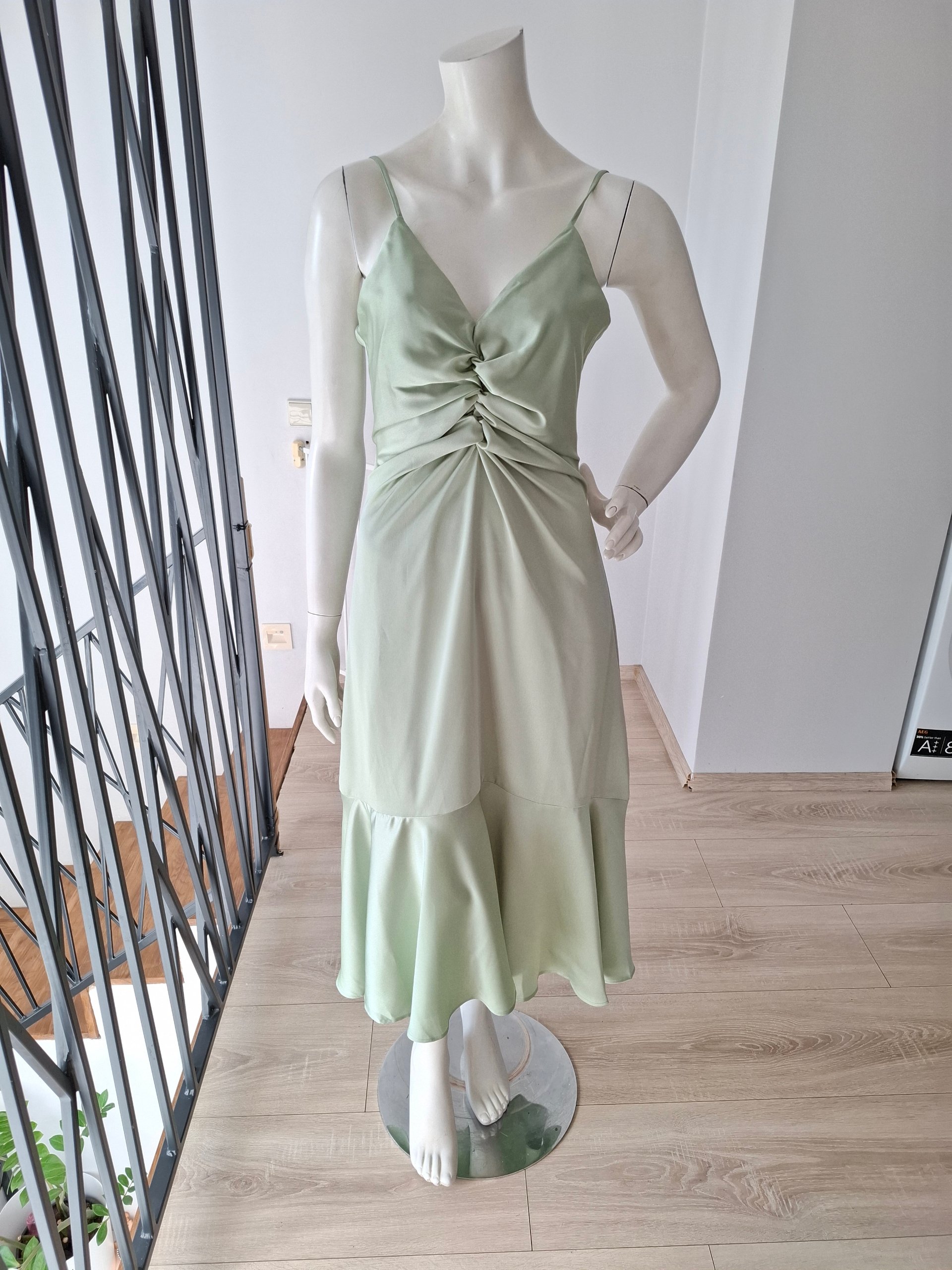 New 8 by YOOX Satin Midi Slip Dress Size M image 5