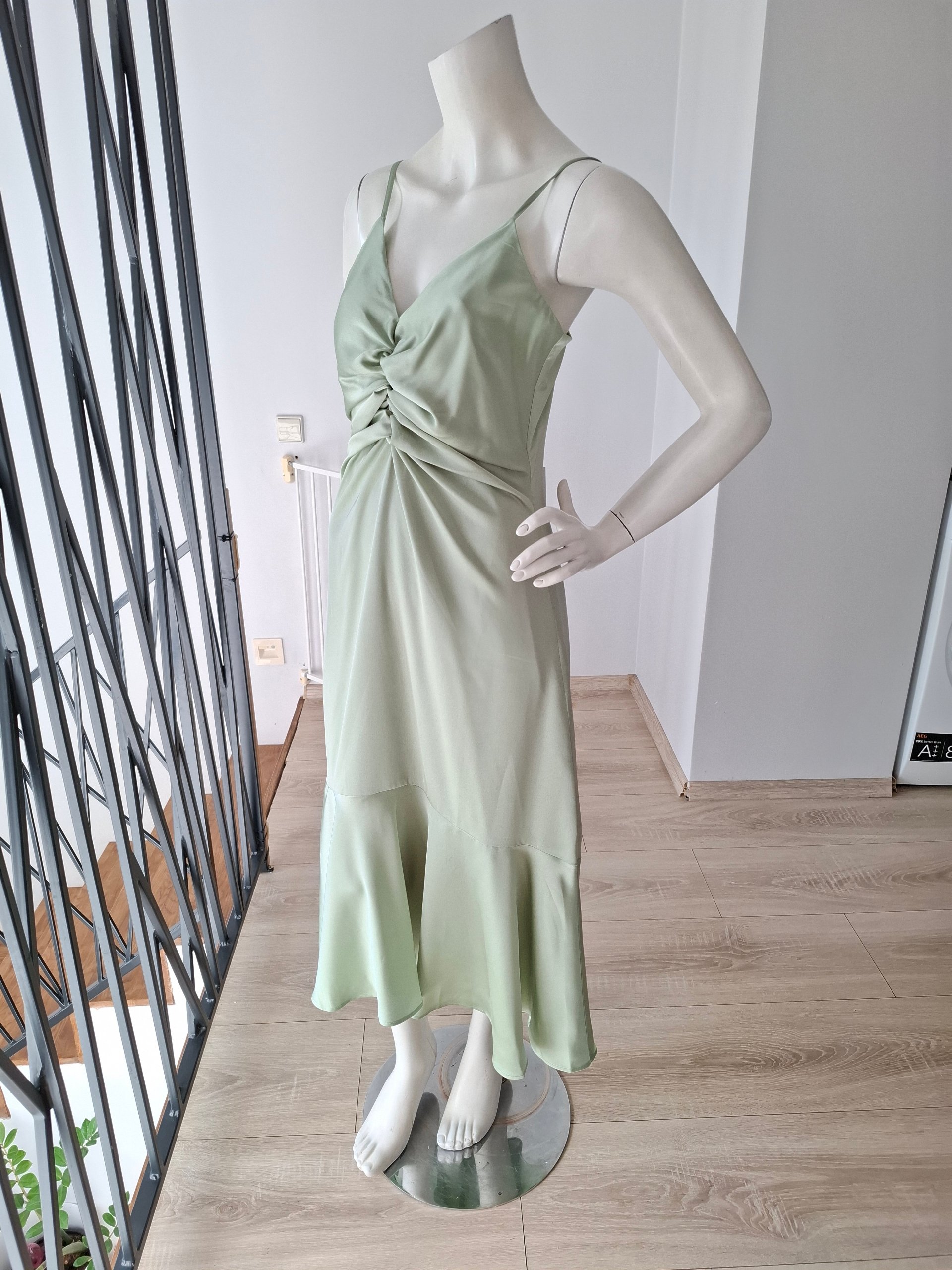 New 8 by YOOX Satin Midi Slip Dress Size M image 6