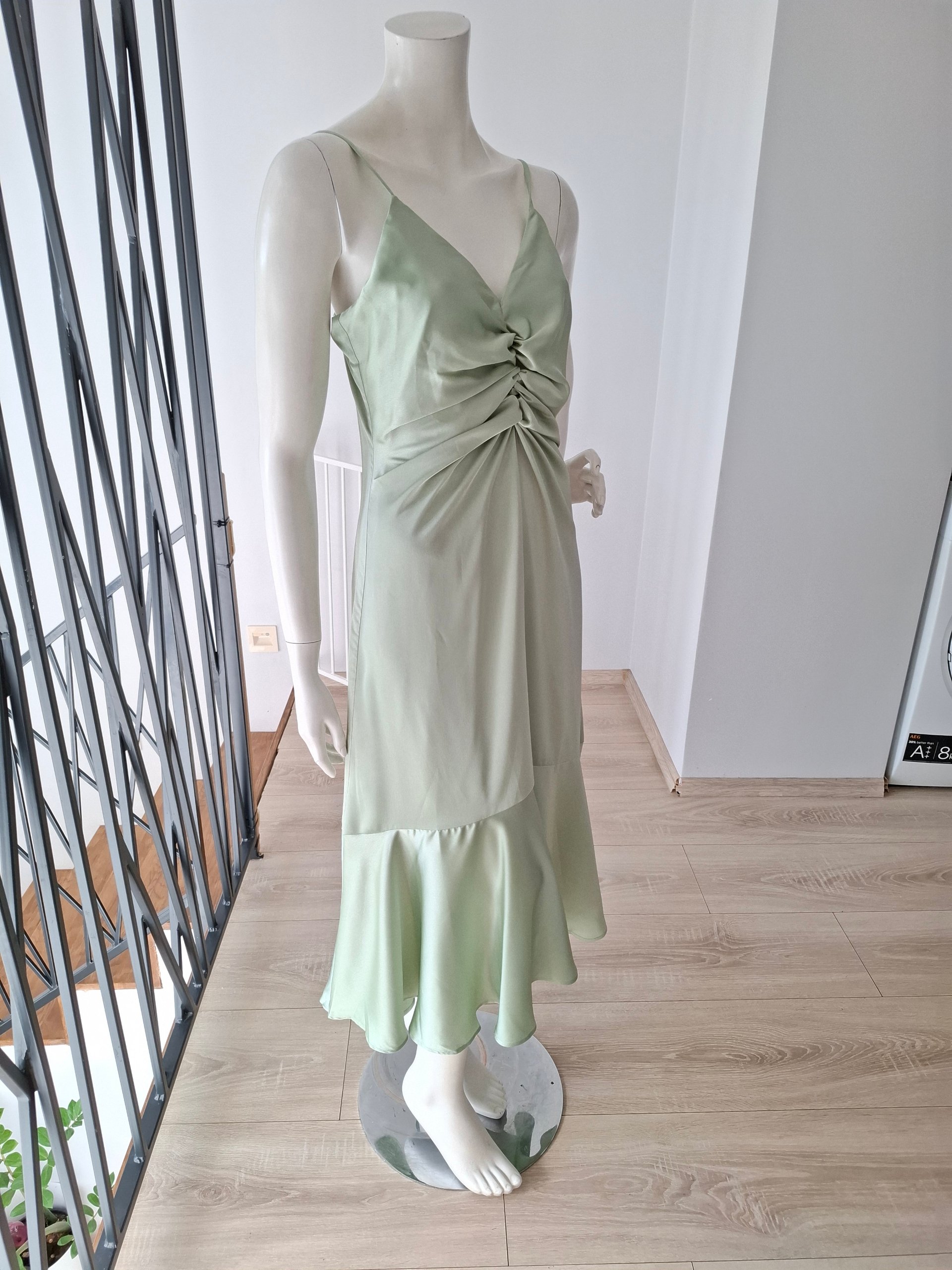 New 8 by YOOX Satin Midi Slip Dress Size M image 7