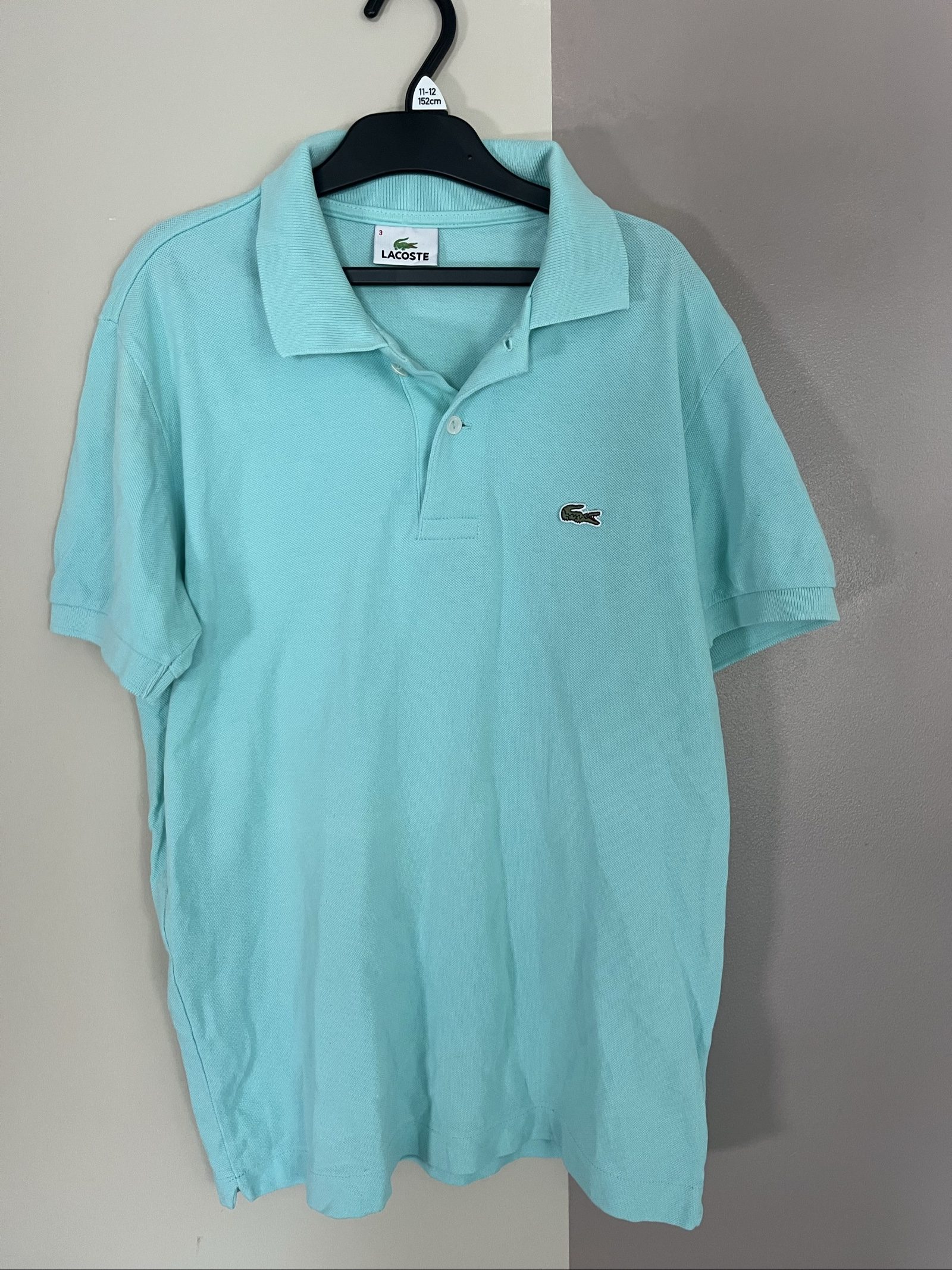 Lacoste Men's Light Blue Cotton Polo Shirt Size 3