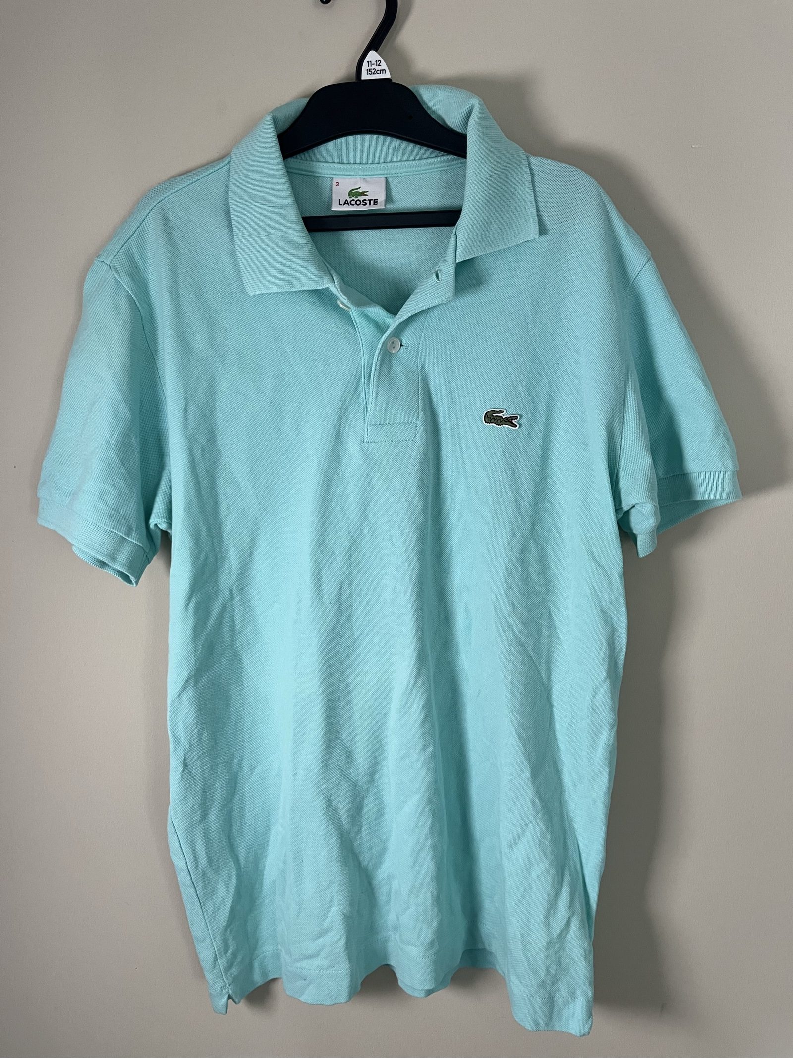 Lacoste Men's Light Blue Cotton Polo Shirt Size 3 image 2