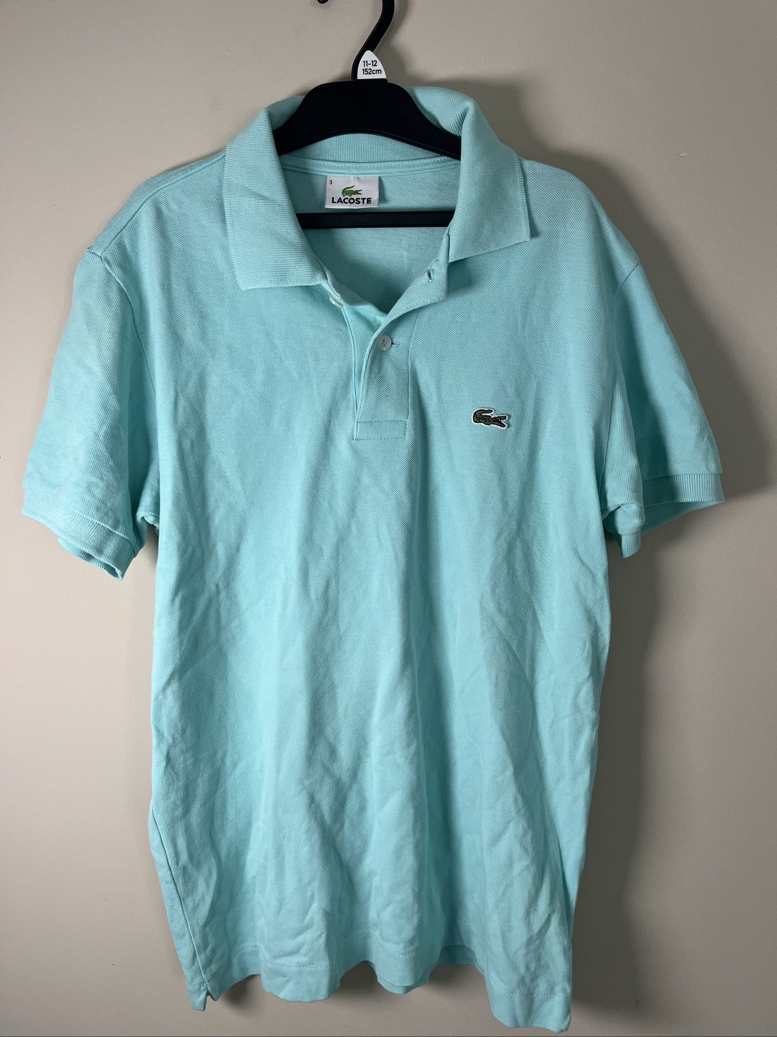 Lacoste Men's Light Blue Cotton Polo Shirt Size 3 image 3