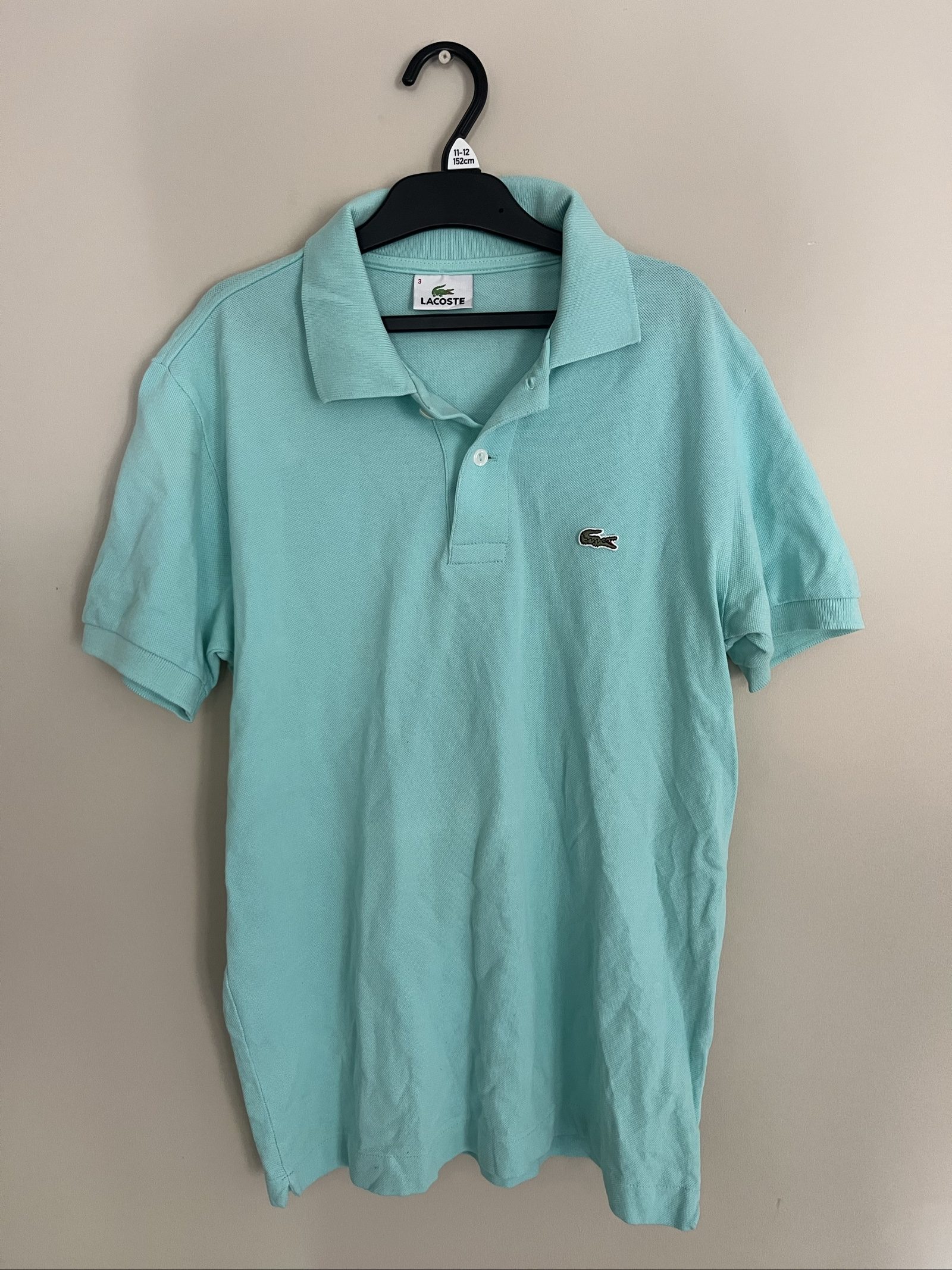 Lacoste Men's Light Blue Cotton Polo Shirt Size 3 image 4