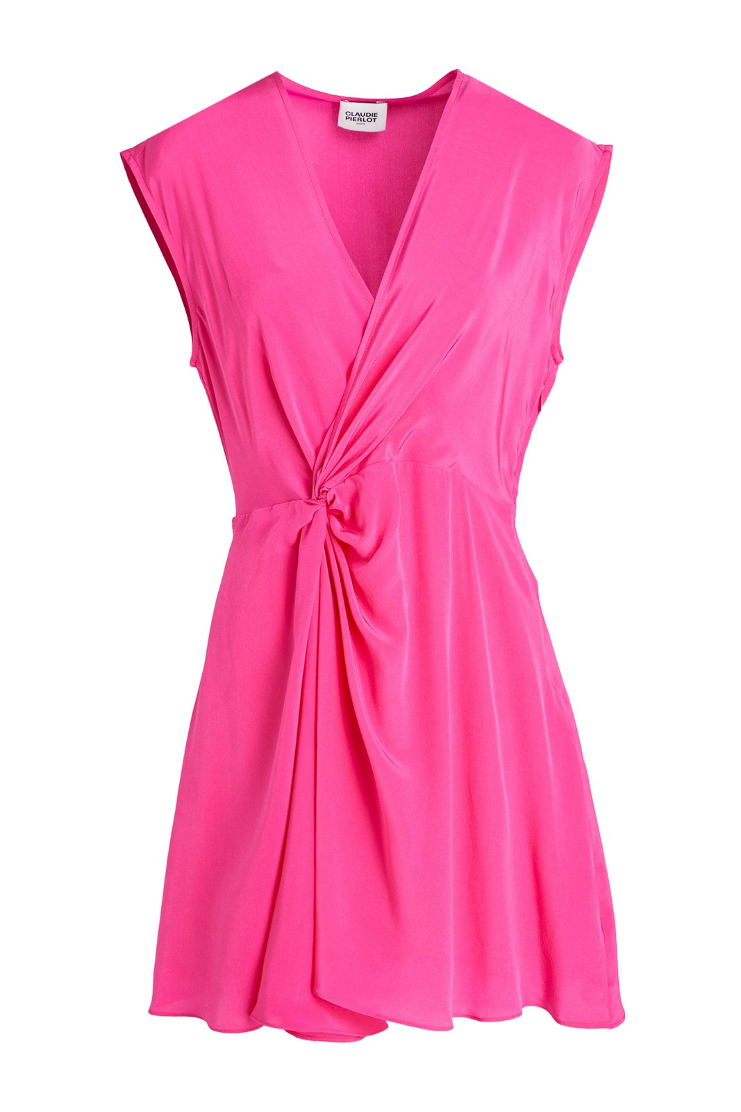 New Claudie Pierlot Pink Silk Mini Dress Size L