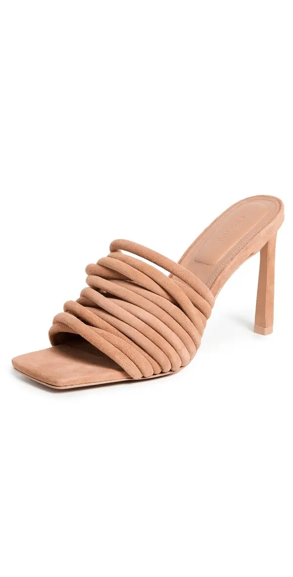 New SIMKHAI Lena Multi Strap Suede Mule Size EU 39 / Toffee image 3