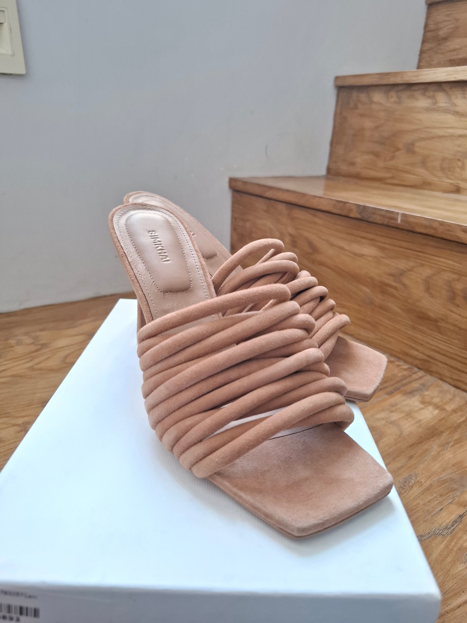 New SIMKHAI Lena Multi Strap Suede Mule Size EU 39 / Toffee image 9