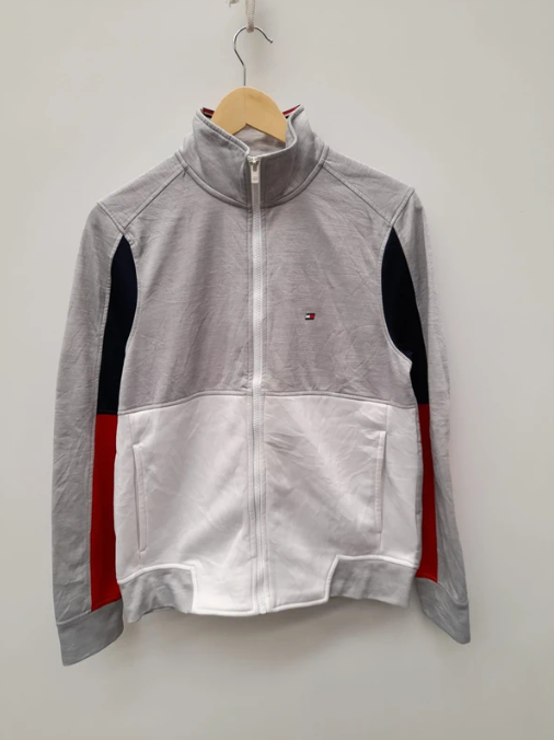 Tommy Hilfiger Grey, White & Red Colour Block Track Jacket S image 2