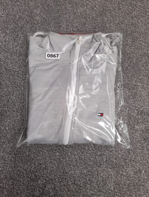 Tommy Hilfiger Grey, White & Red Colour Block Track Jacket S image 8