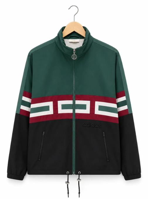 Adidas Green Men's Windbreaker Jacket Retro Large