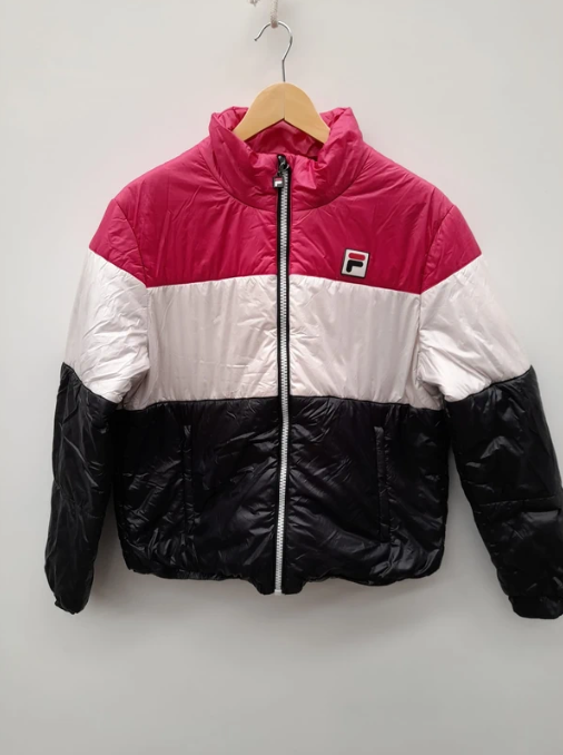 Fila Pink, White & Black Women's Puffer Jacket Large image 2