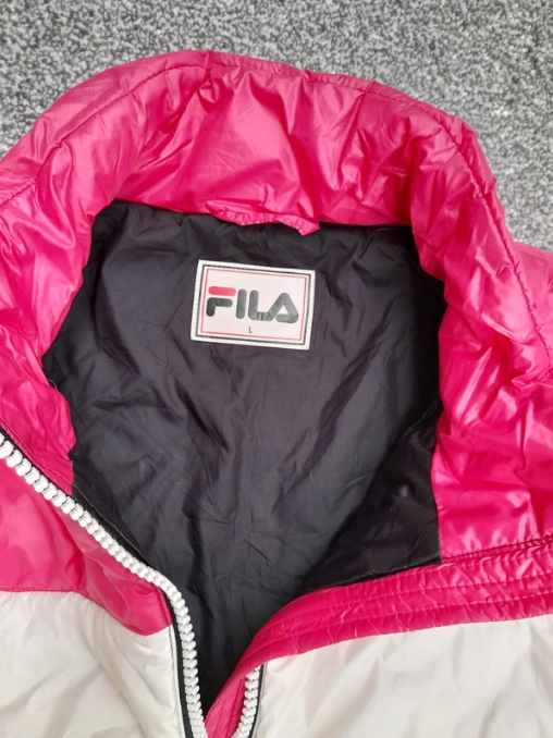 Fila Pink, White & Black Women's Puffer Jacket Large image 4