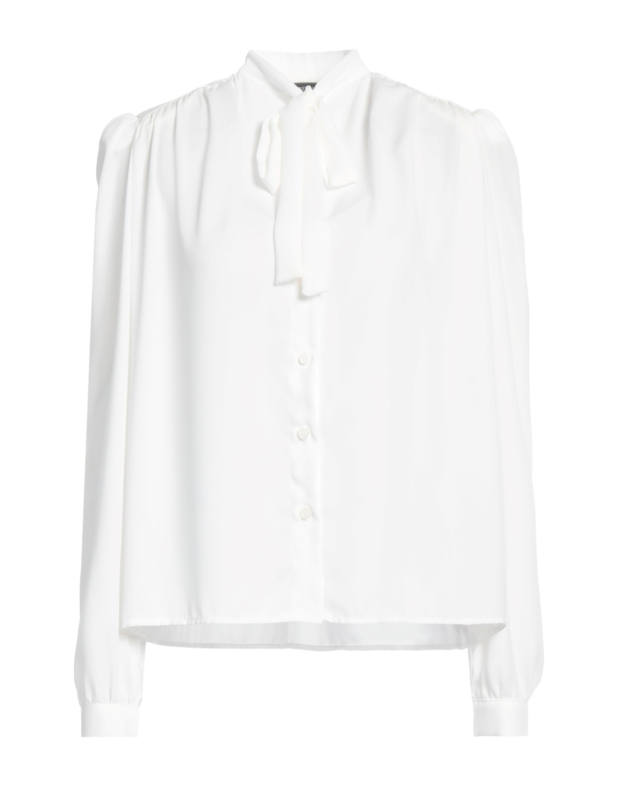 CRISTINAEFFE Women White Pussy Bow Silk Blouse Size 40