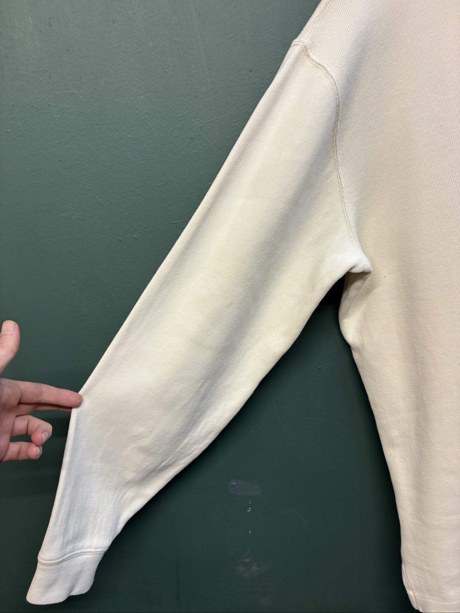 Vintage Polo Ralph Lauren long Cream Half Zip Long Sleeve Sweatshirt XL image 3
