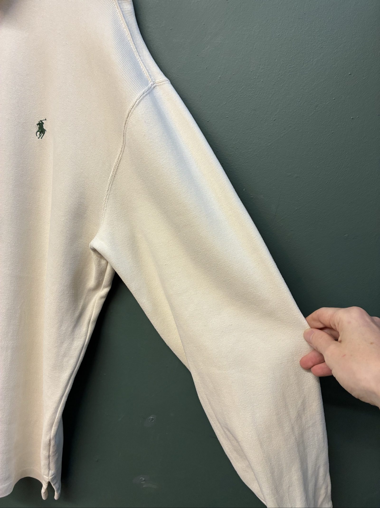 Vintage Polo Ralph Lauren long Cream Half Zip Long Sleeve Sweatshirt XL image 4