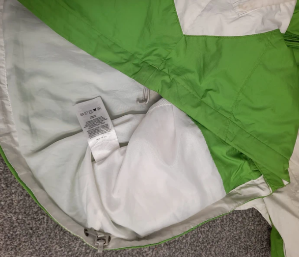 Columbia Green & White Hooded Windbreaker Jacket Medium image 6