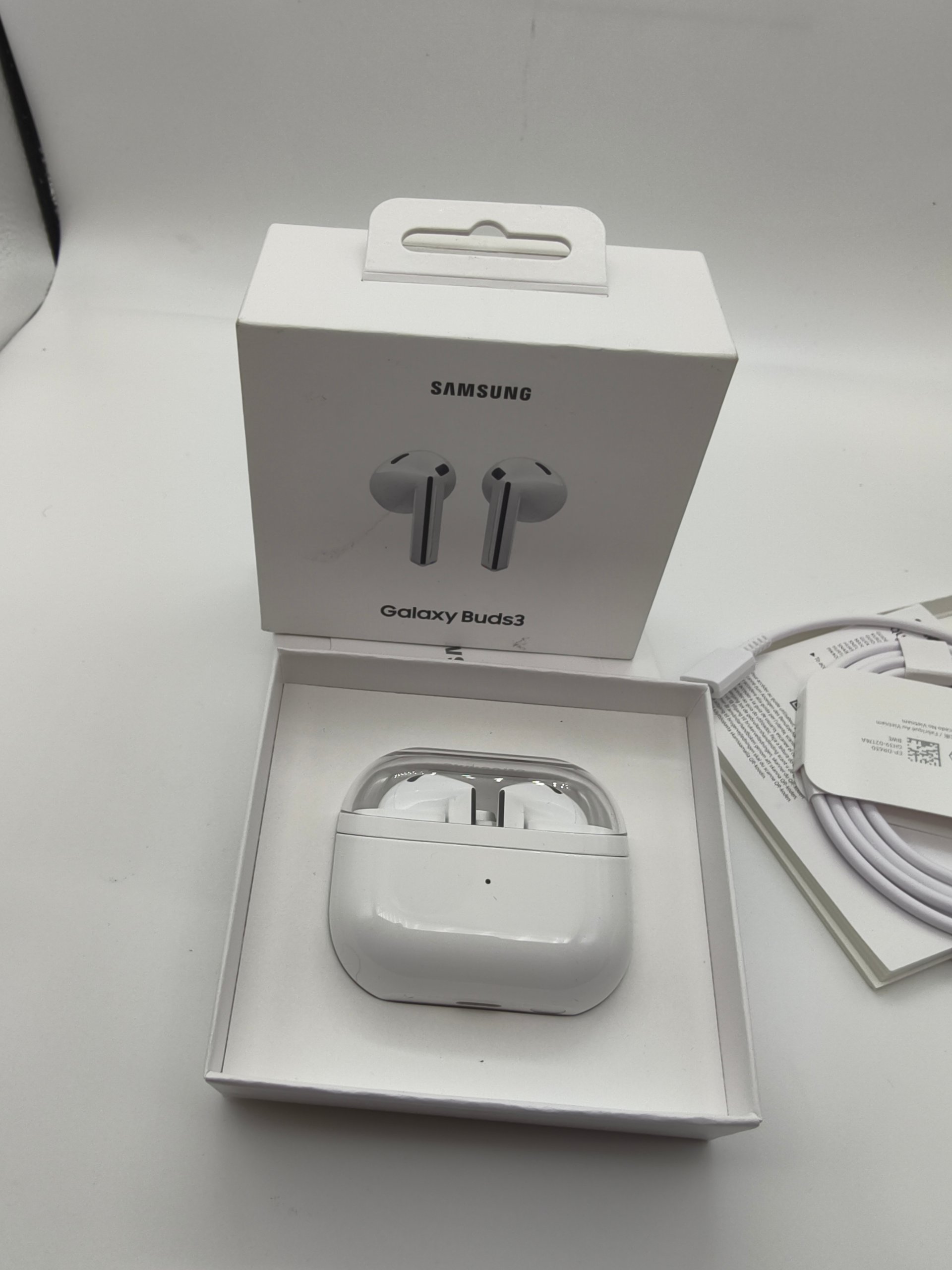Samsung Galaxy Buds3 SM-R530 Bianchi Bluetooth Cuffie Wireless Auricolari Custodia Cavo Scatola image 7