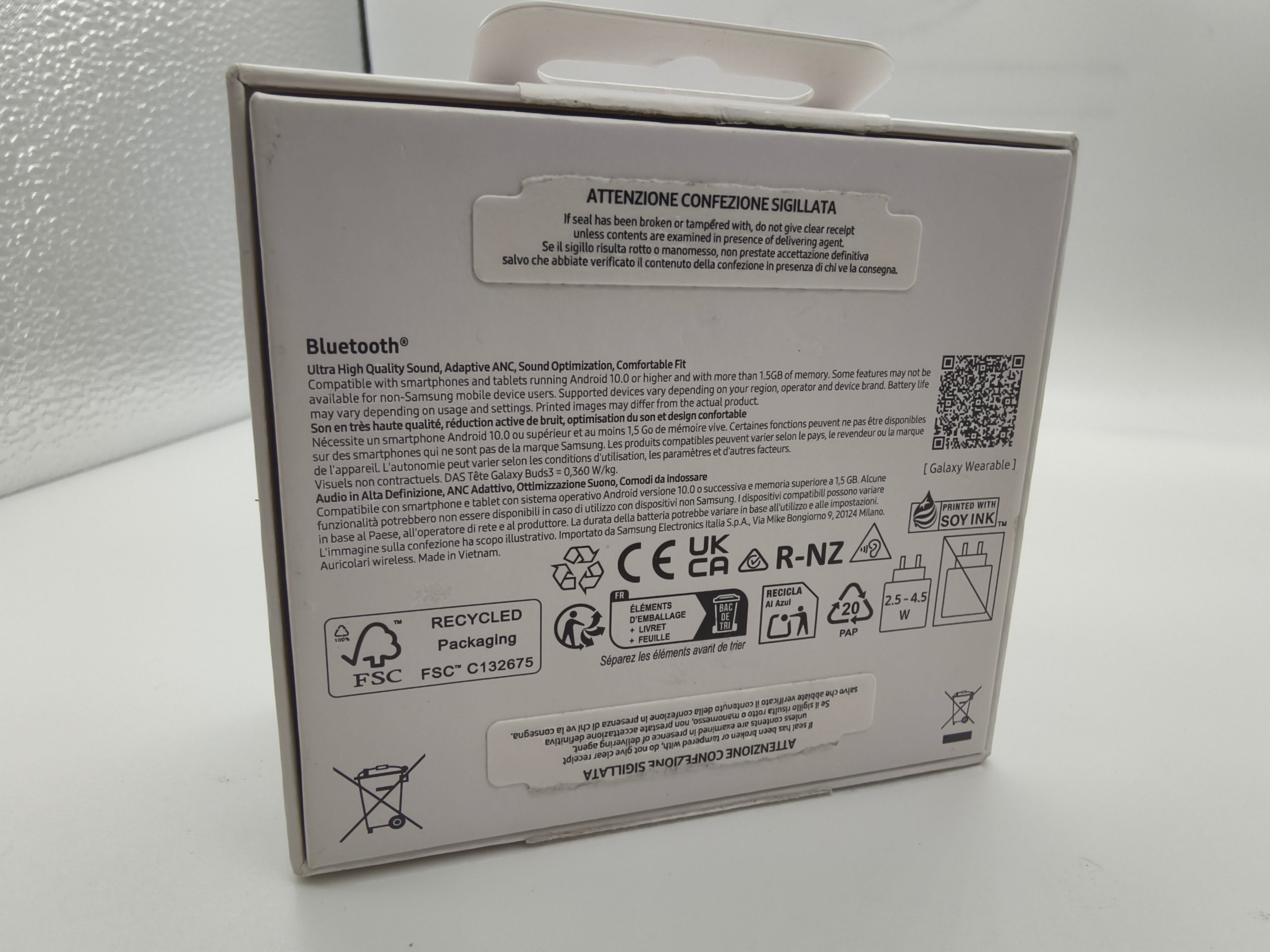 Samsung Galaxy Buds3 SM-R530 Bianchi Bluetooth Cuffie Wireless Auricolari Custodia Cavo Scatola image 10