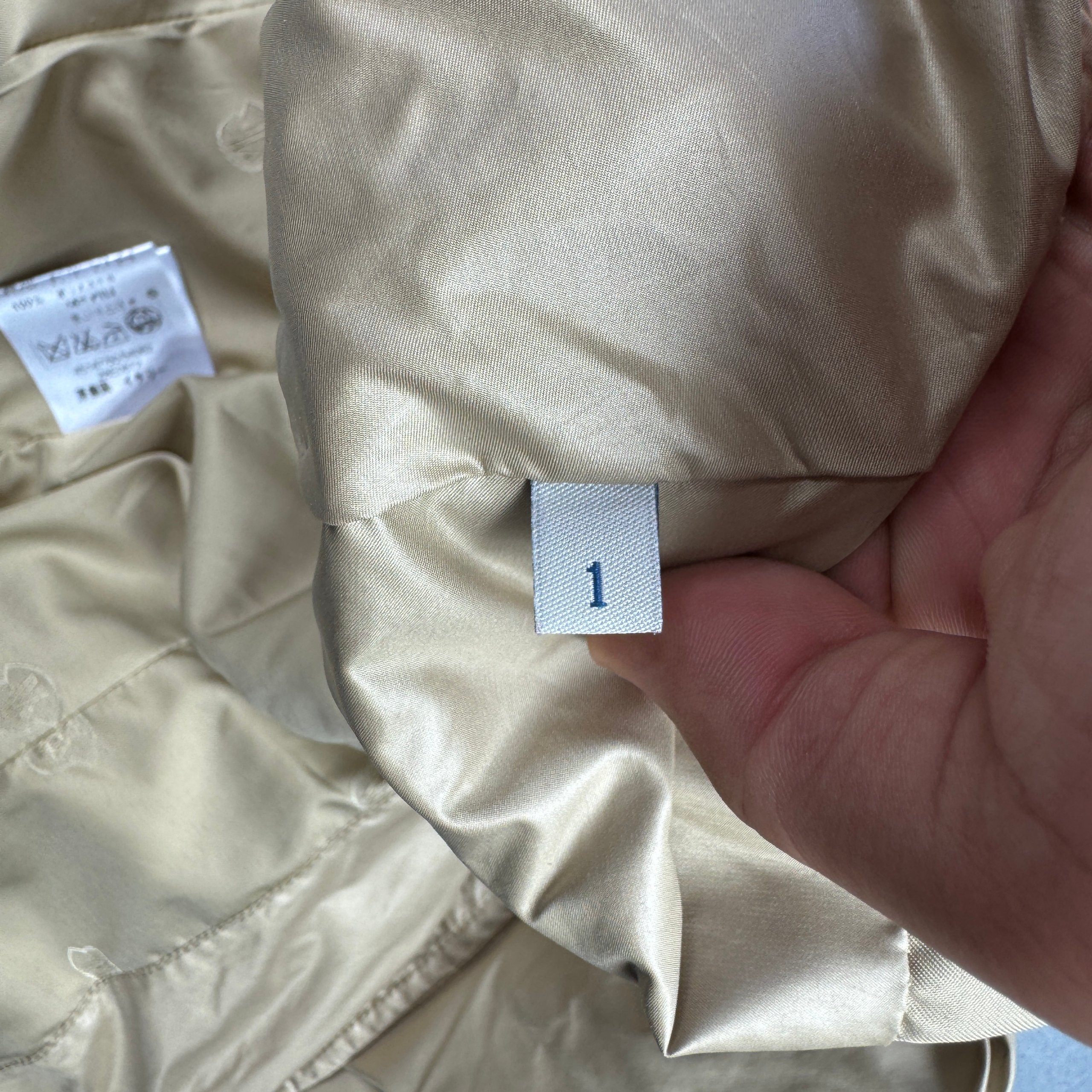 Moncler Beige & Black Women`s Big Logo Lightweight Jacket Size 1 / S image 9