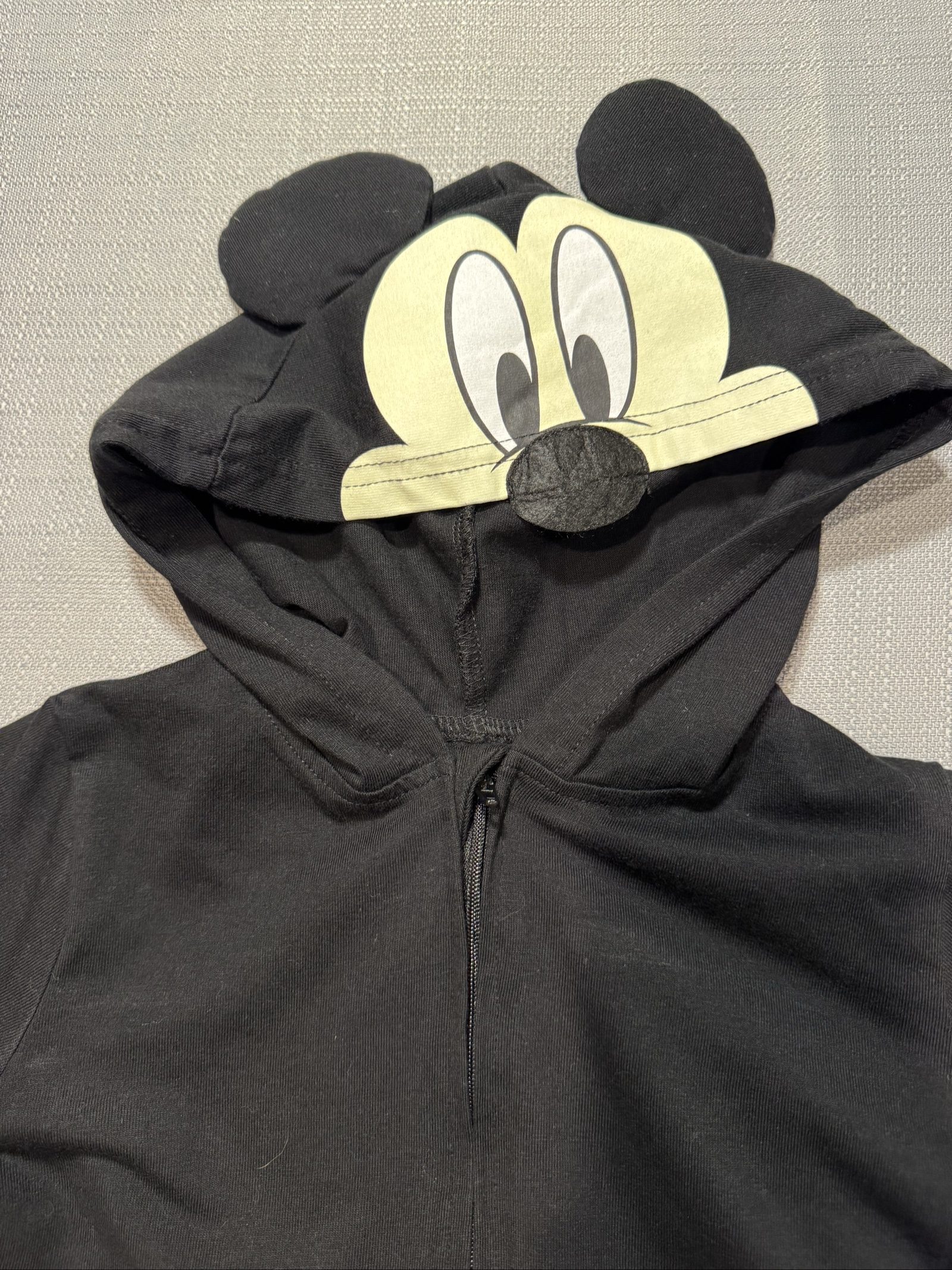 Kid’s Disney Mickey Mouse Toddler Hooded Costume Jumpsuit – Black Red – 3T image 3