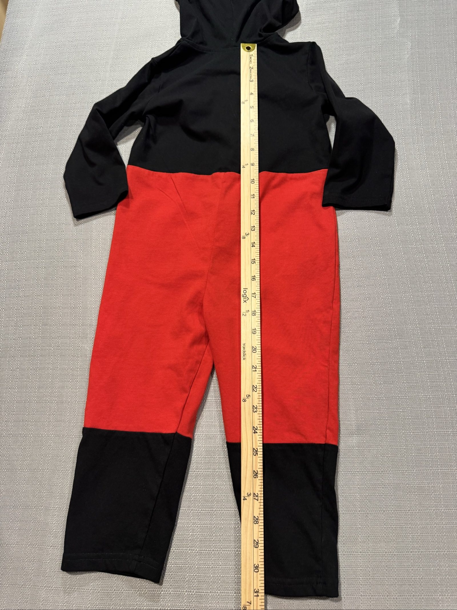Kid’s Disney Mickey Mouse Toddler Hooded Costume Jumpsuit – Black Red – 3T image 7