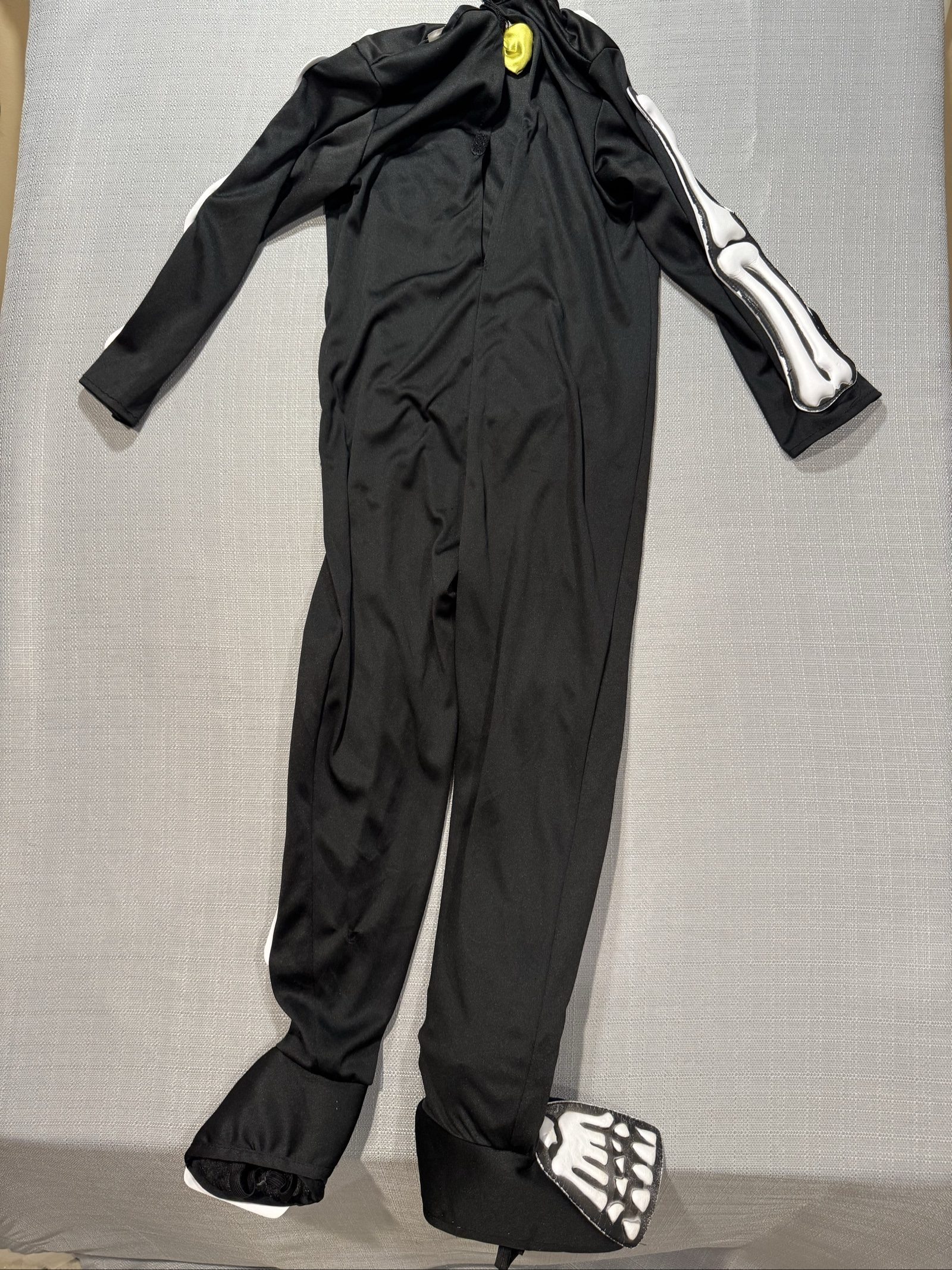 Kid’s Skeleton Halloween Costume Jumpsuit with 3D Bones – Black White image 6