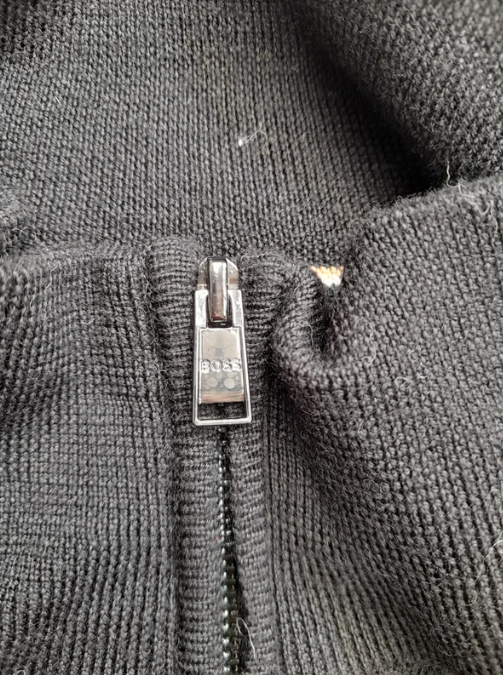 BOSS Black Men's Zip-Up Knit Jumper Wool Blend XXL image 7
