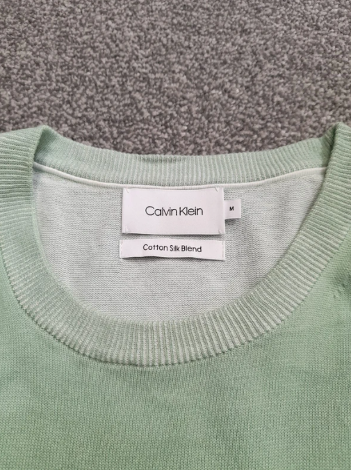 Calvin Klein Mint Green Cotton Silk Blend Sweater Medium image 2
