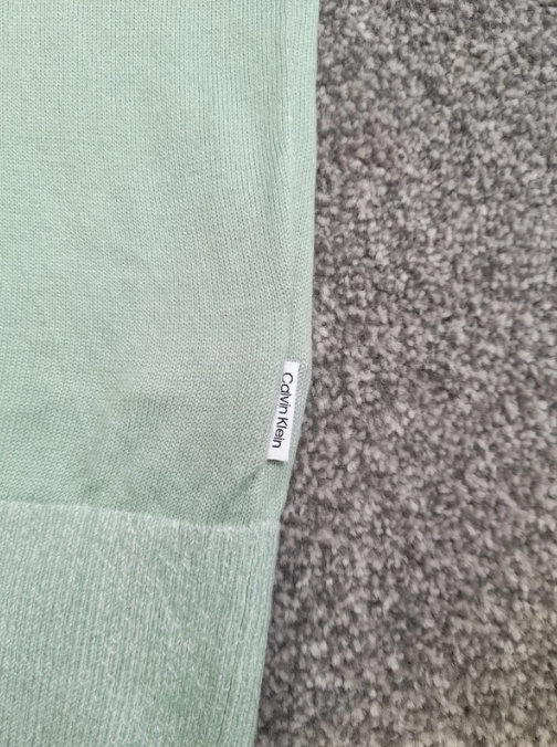 Calvin Klein Mint Green Cotton Silk Blend Sweater Medium image 4