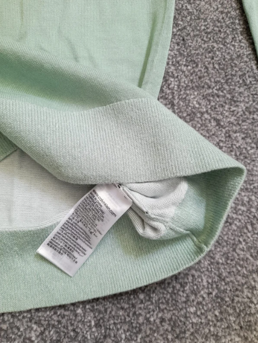 Calvin Klein Mint Green Cotton Silk Blend Sweater Medium image 6
