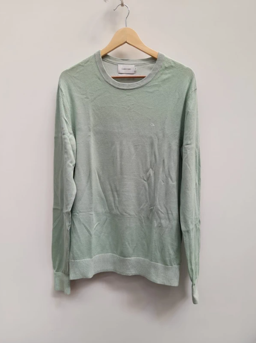 Calvin Klein Mint Green Cotton Silk Blend Sweater Medium image 8