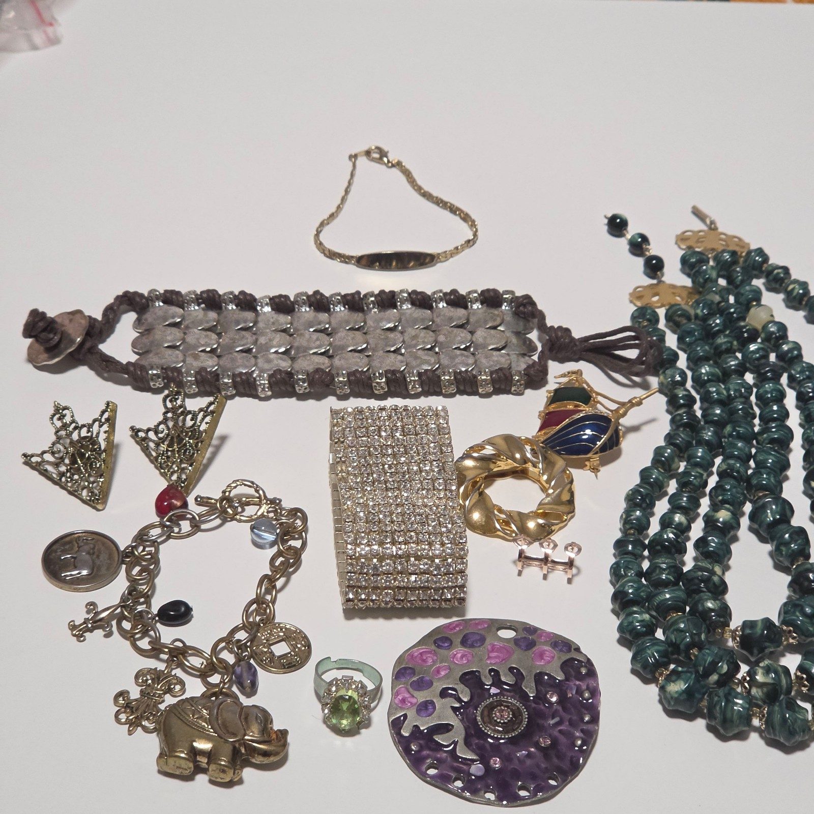 Mixed Vintage Charm Bracelets & Necklaces Multi-Coloured Set.b8