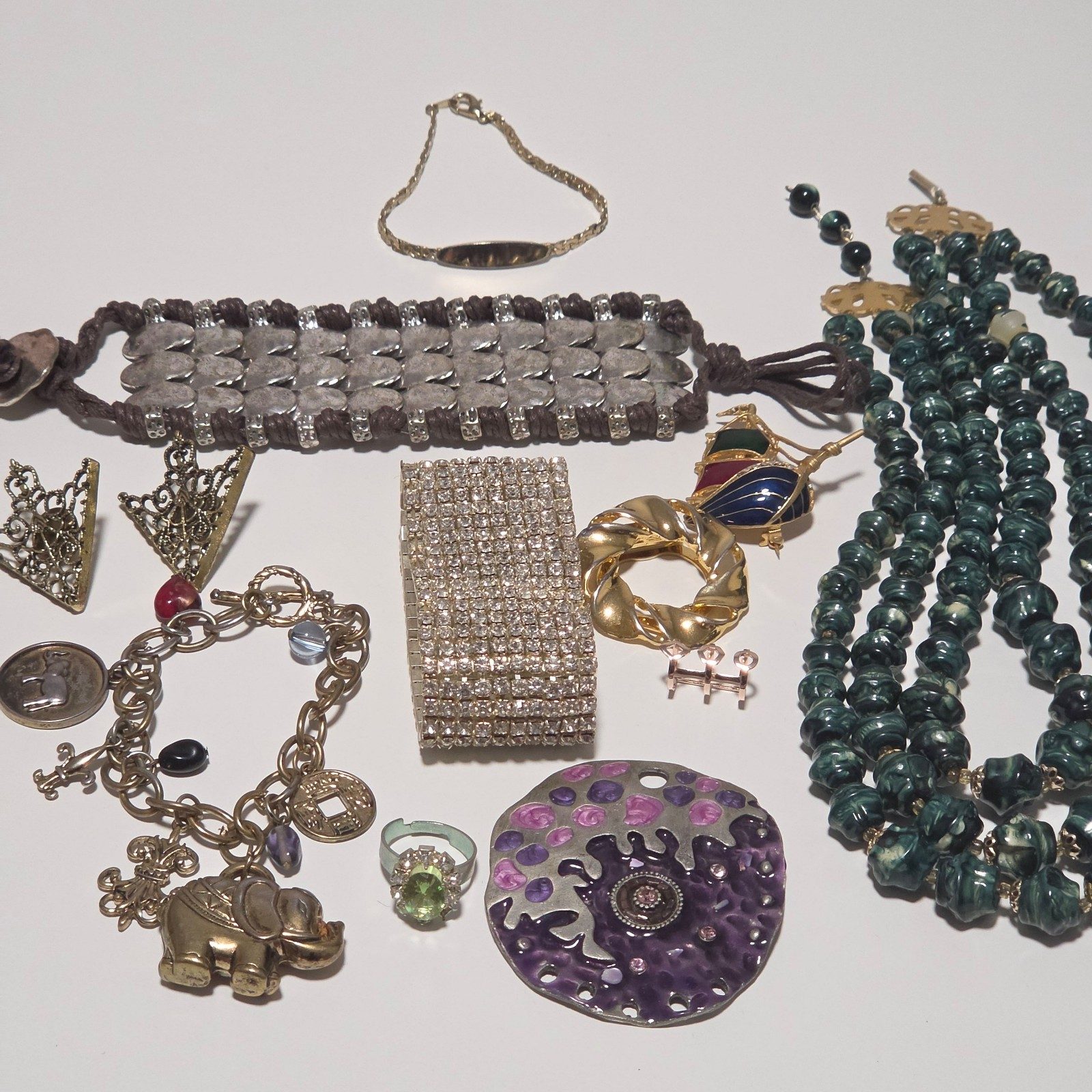 Mixed Vintage Charm Bracelets & Necklaces Multi-Coloured Set.b8 image 3