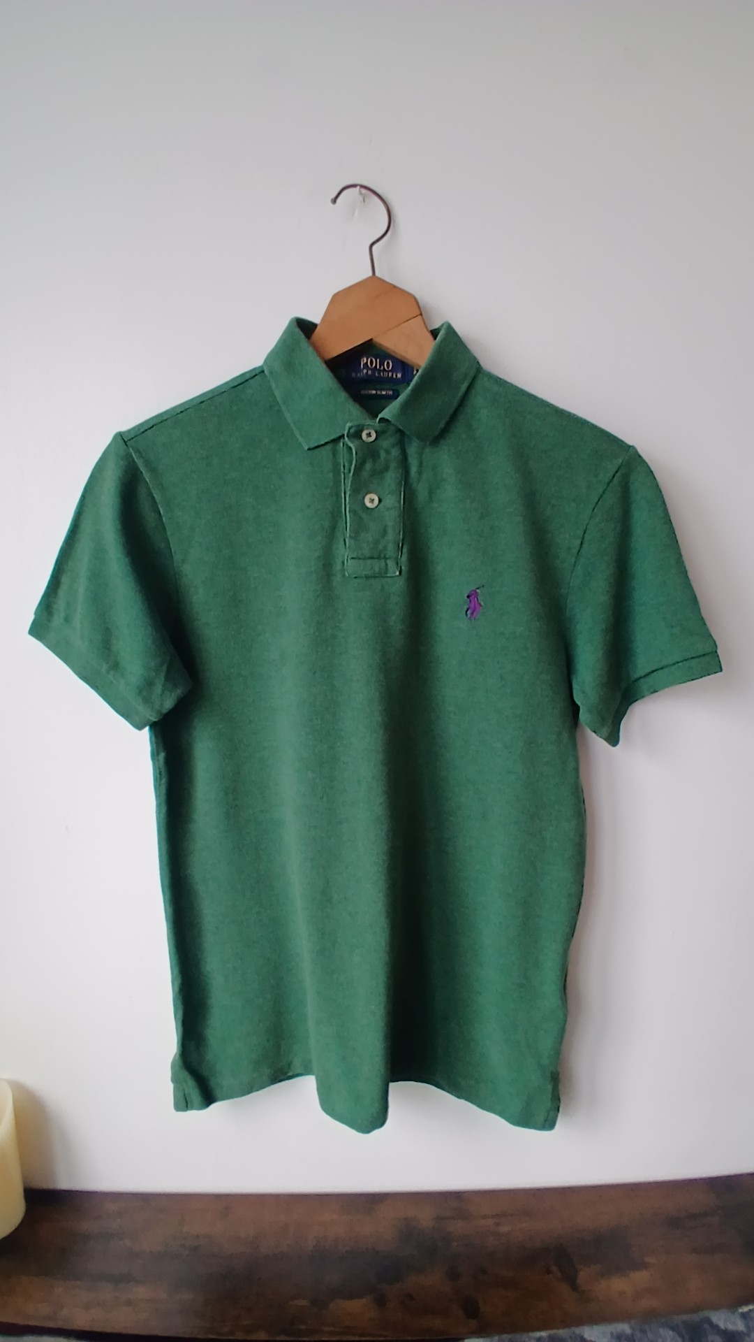 Polo Ralph Lauren Green Custom Slim Fit Cotton Polo Shirt Small Petite