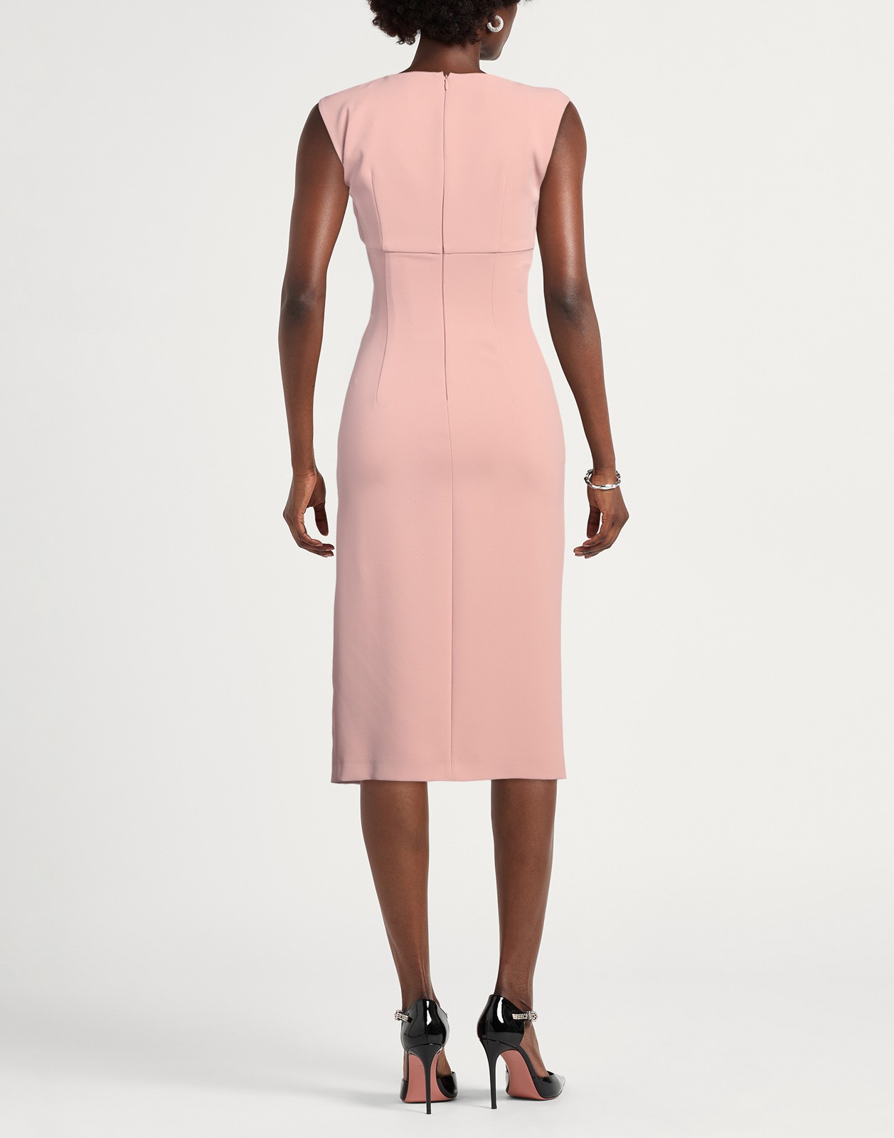 New PINKO Pink Square Neck Midi Dress Size XS image 3