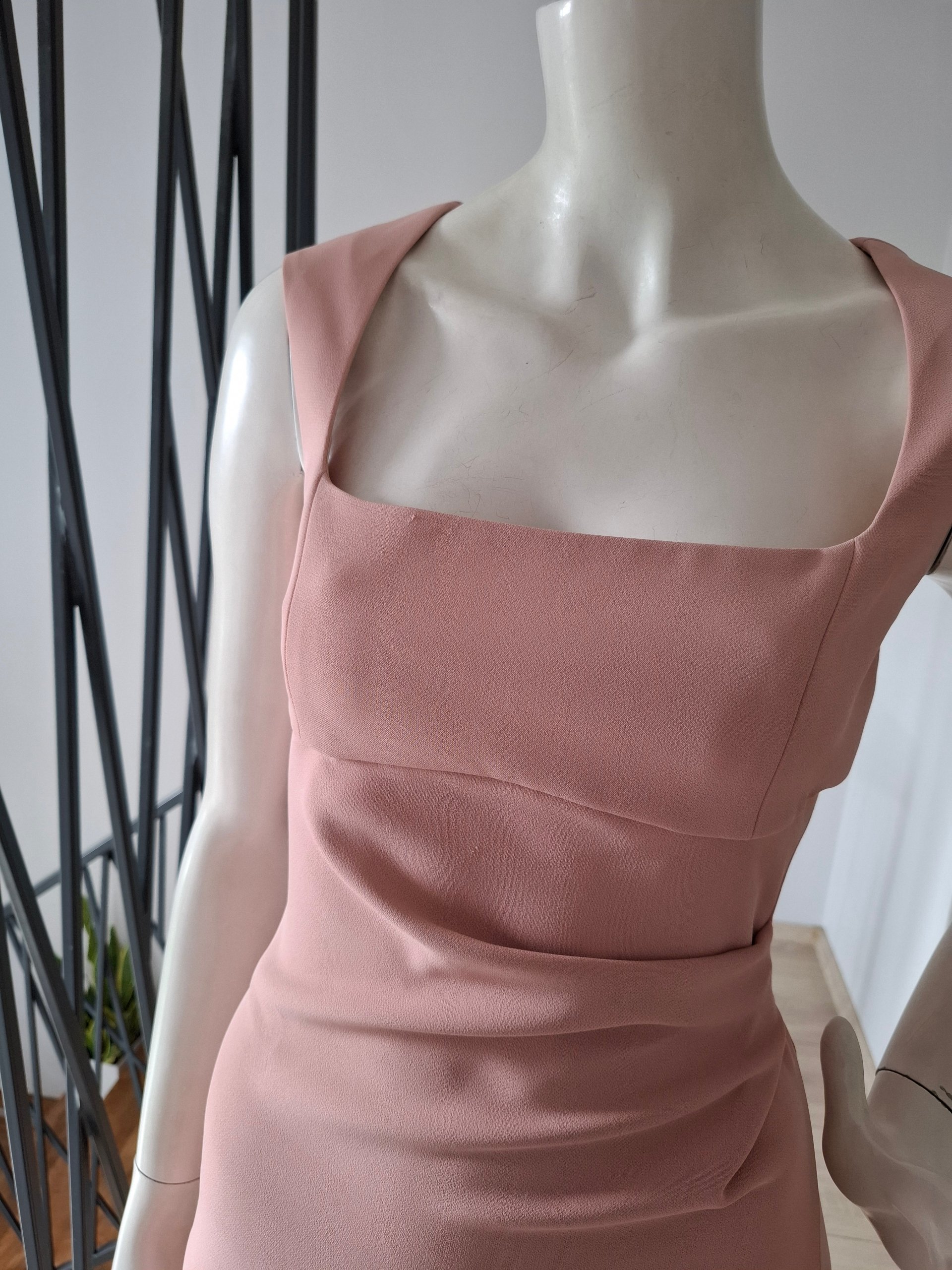 New PINKO Pink Square Neck Midi Dress Size XS image 7