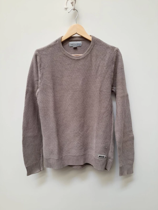 Calvin Klein Jeans Men's Beige Textured Cotton Sweater L image 2