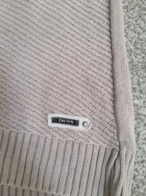 Calvin Klein Jeans Men's Beige Textured Cotton Sweater L image 5