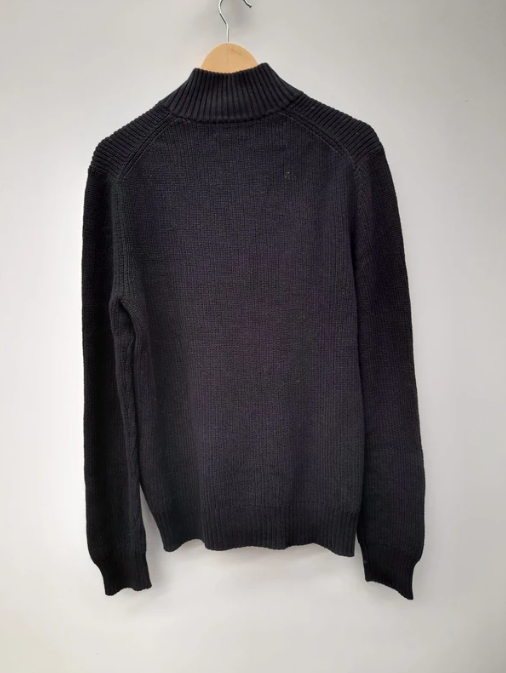 Calvin Klein Black Cotton Half-Zip Sweater Large image 3