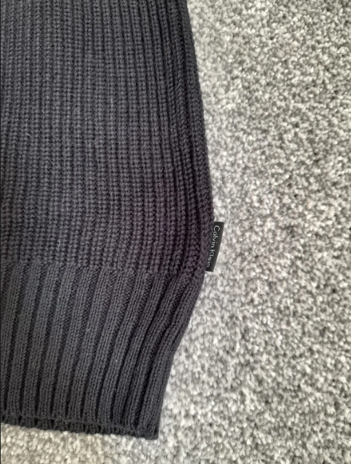 Calvin Klein Black Cotton Half-Zip Sweater Large image 5