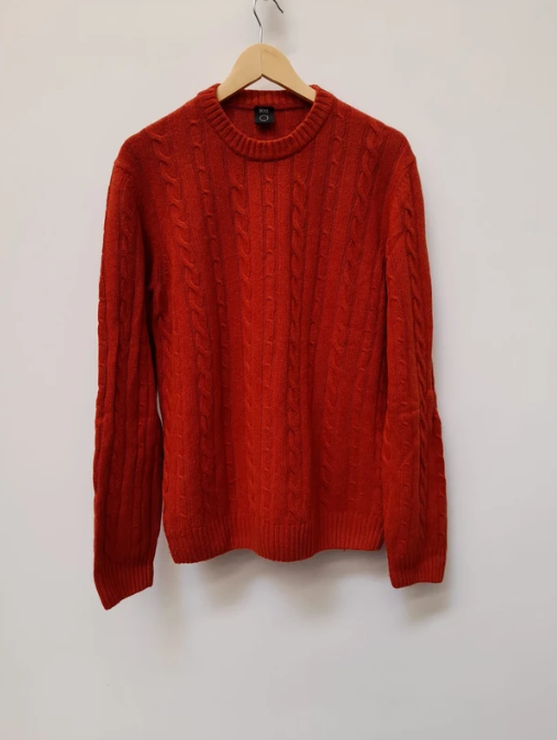 Hugo Boss Men's Orange Cable Knit Wool Jumper M image 2